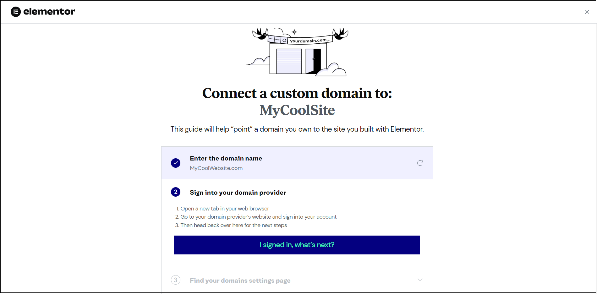 4 Connect a custom domain Connect your Bluehost domain 9