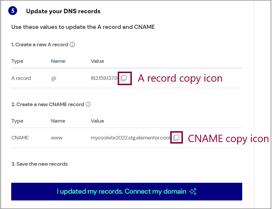 7 Copy records better version Connect your Bluehost domain 23