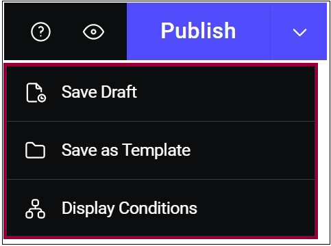 Save draft or publish Elementor Top Bar 59