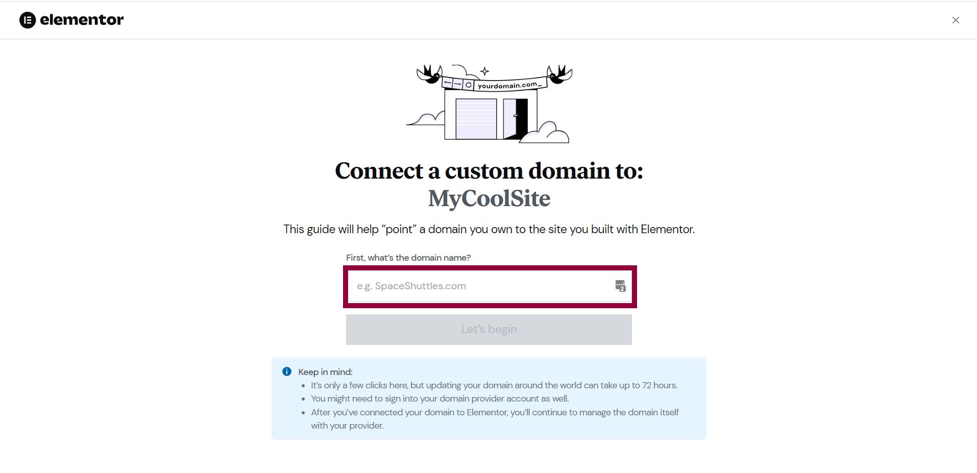 connect domain 2 Connect a custom domain 3