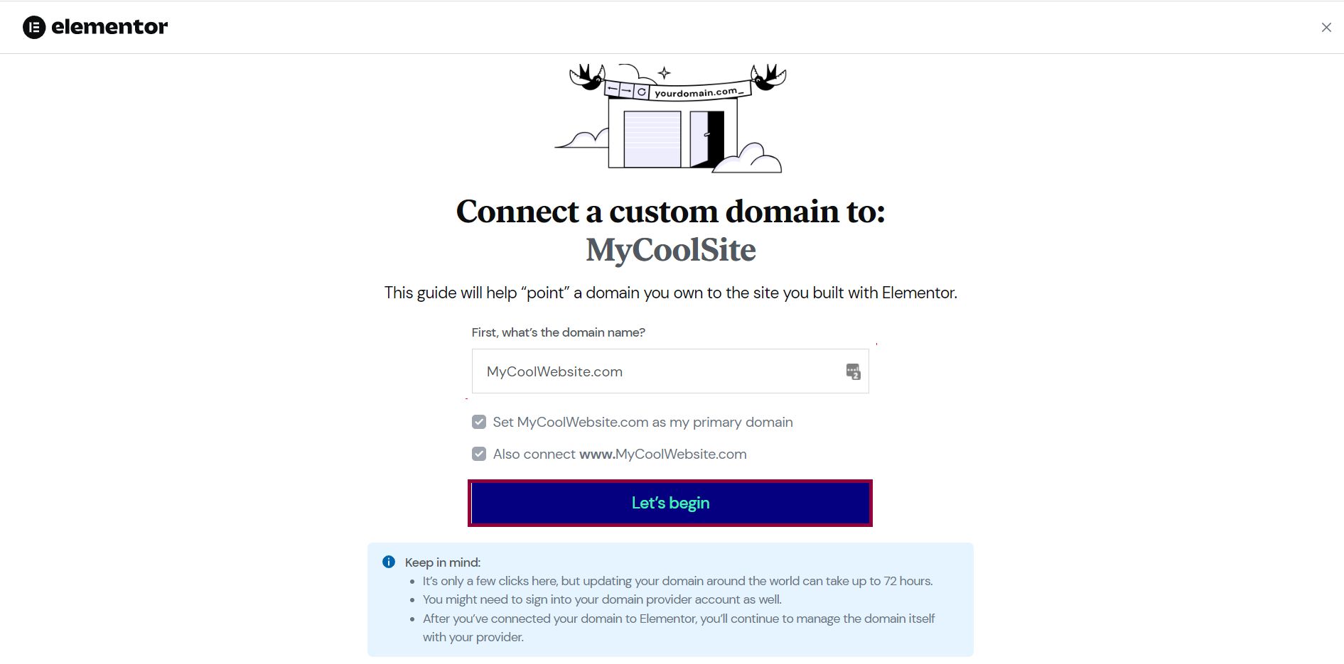 connect domain 3 Connect a custom domain 5