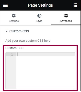 Enter the custom CSS in the text box of page settings Add custom CSS 9