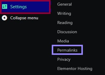 Settings permalinks What are permalinks? 1