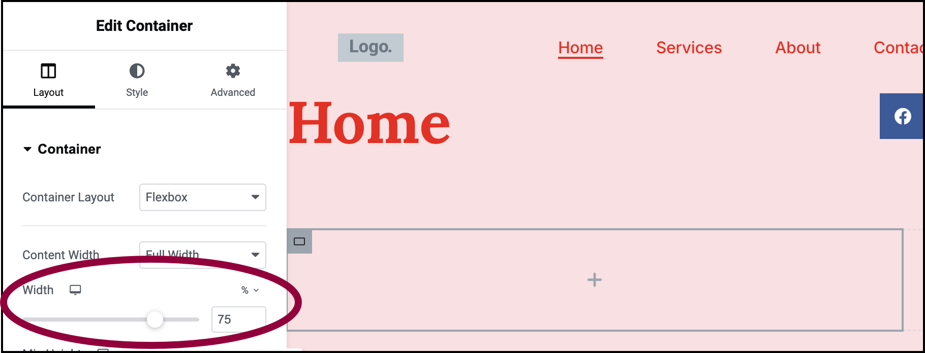 18 set the width to 75 Create a single page template using Flexbox containers 37