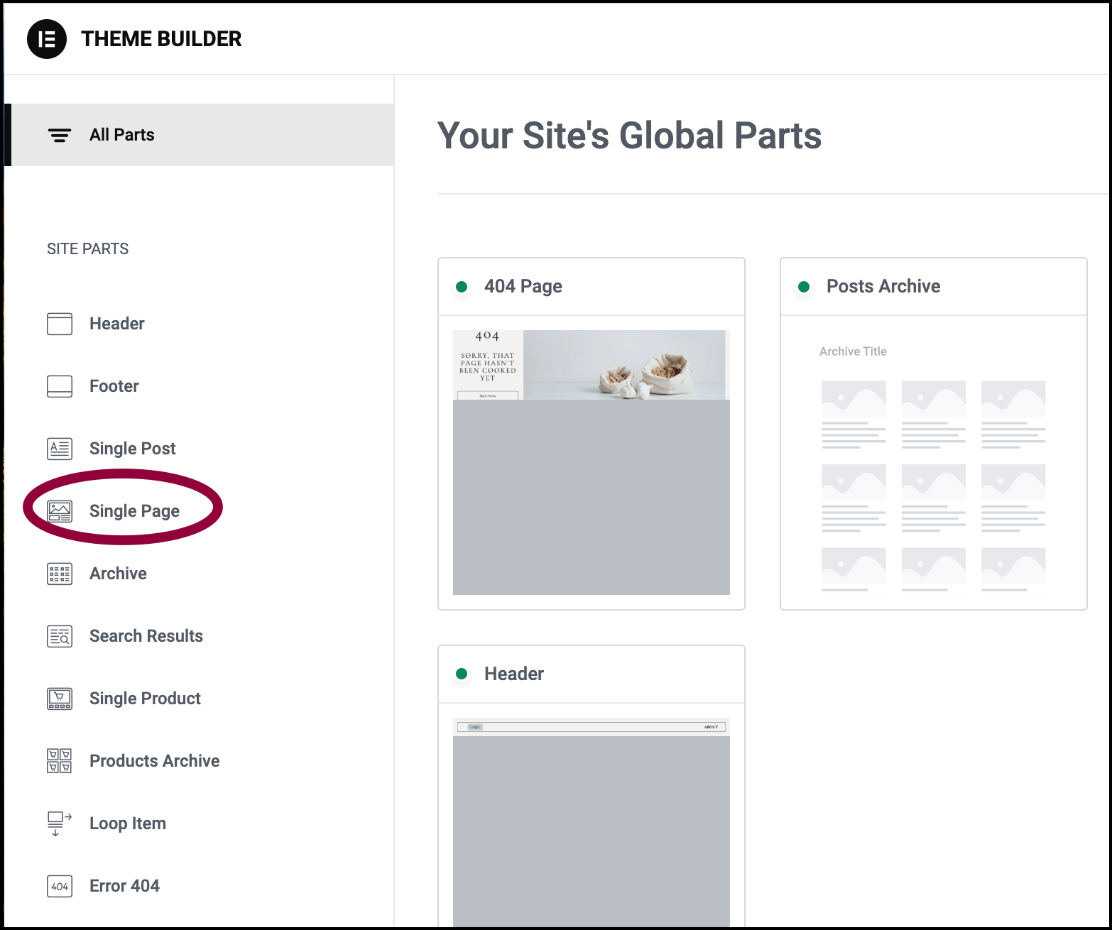 2 click Single Page Create a single page template using Flexbox containers 3