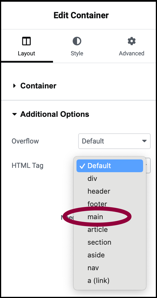 20 select main html tag Create a single page template using Flexbox containers 41