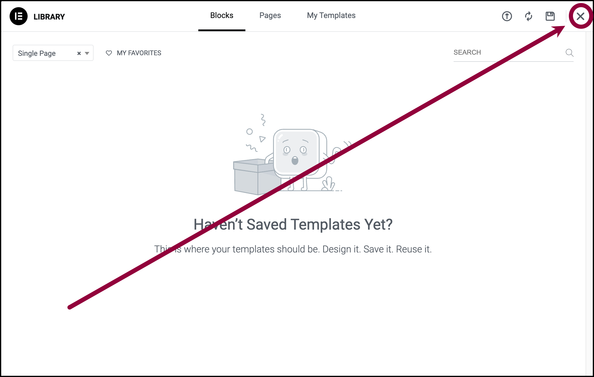 4 click the X to close Create a single page template using Flexbox containers 7