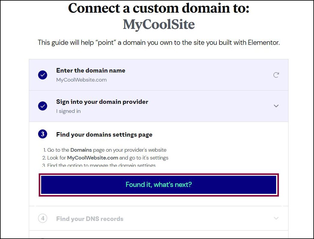 5 Found it whats next 1 Connect a custom domain 11