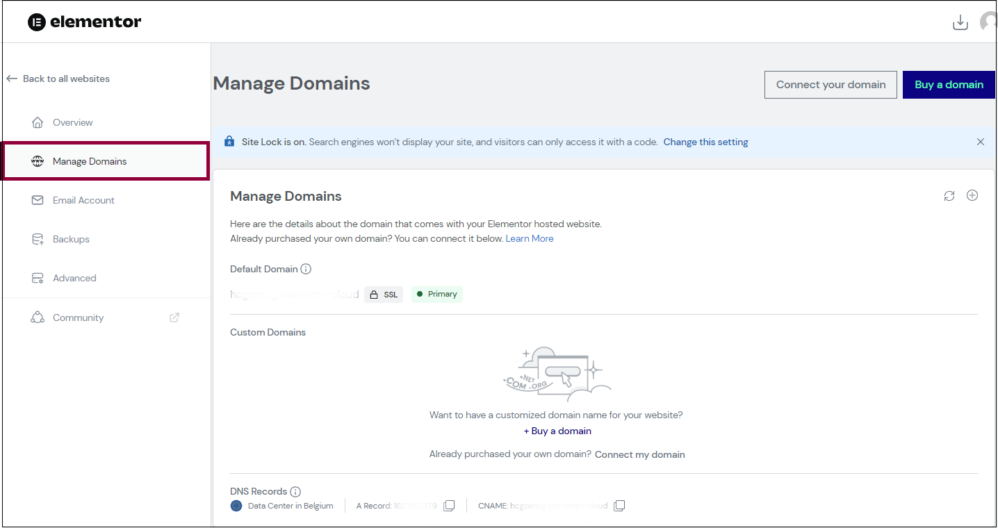 Click manage domains Connect your GoDaddy domain 3