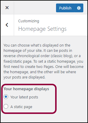 Customzier two options Assign the Home Page 32