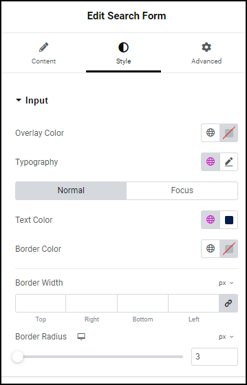 Style Full Screen INput Search Form widget 25