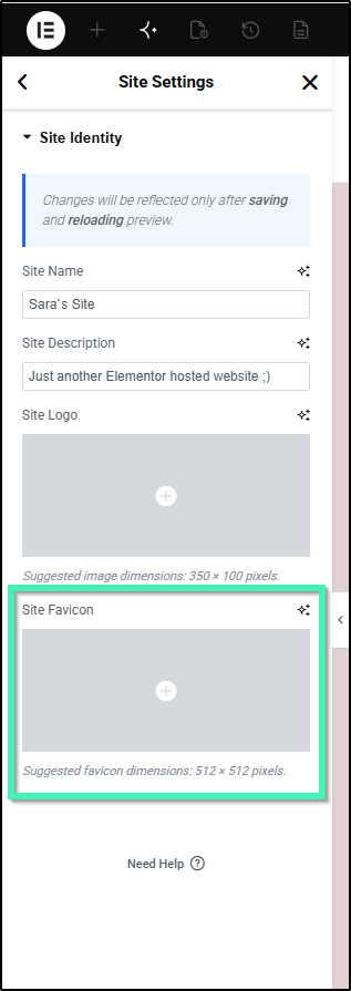 favicon setting