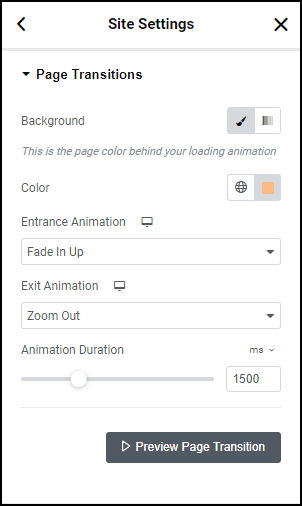 page transition options Create page transitions for your site 87