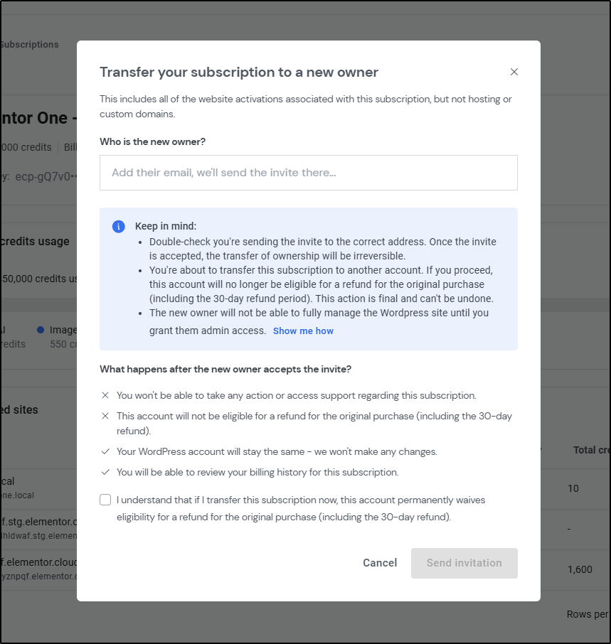 transfer to owner