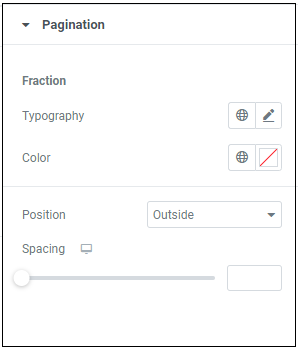 Style tab pagination fraction Loop Carousel 219