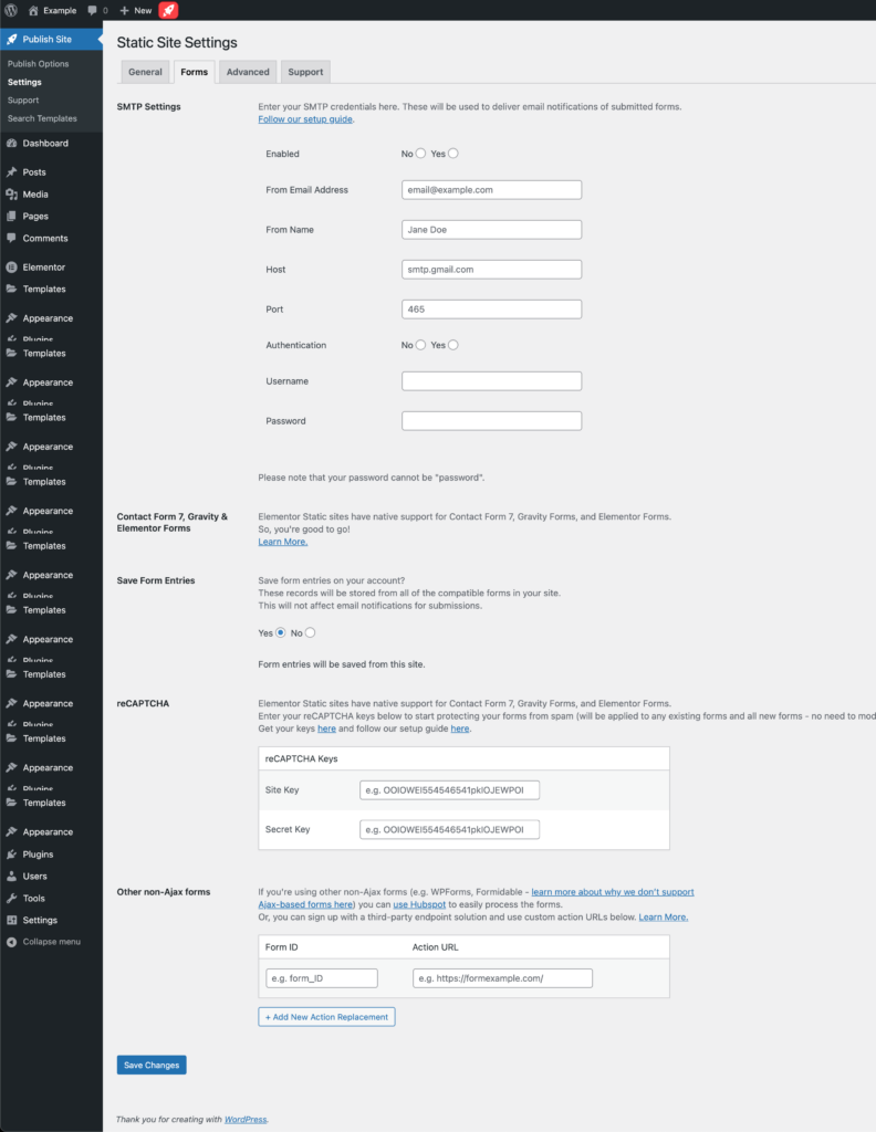 image 102 Static site settings 5