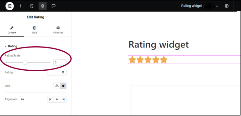 Rating widget | Elementor