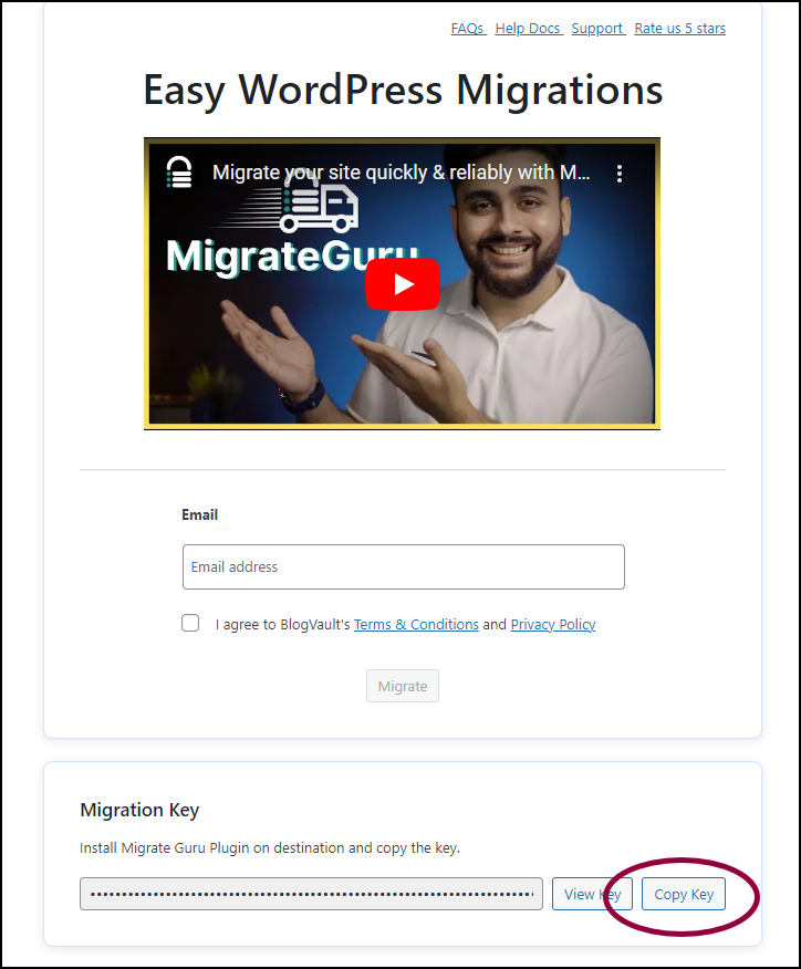 3 Copy key Migrate your site to Elementor Hosting 75