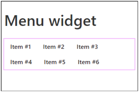 Example of menu widget Form widget 487