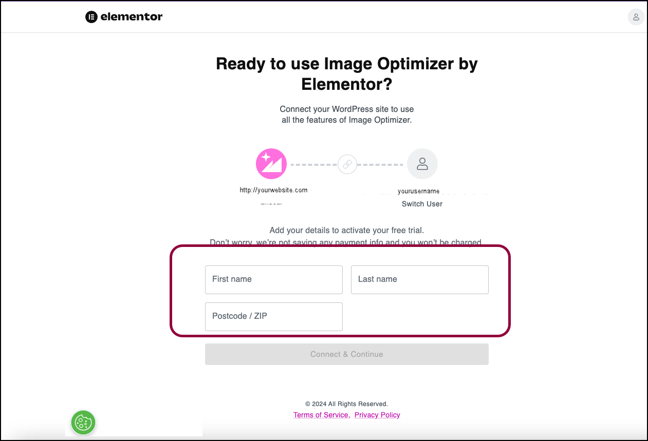 Fill in your name and zip code Install, activate and connect the Image Optimizer 21