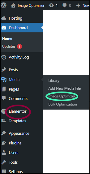 Select Media Image Optimizer Install, activate and connect the Image Optimizer 7