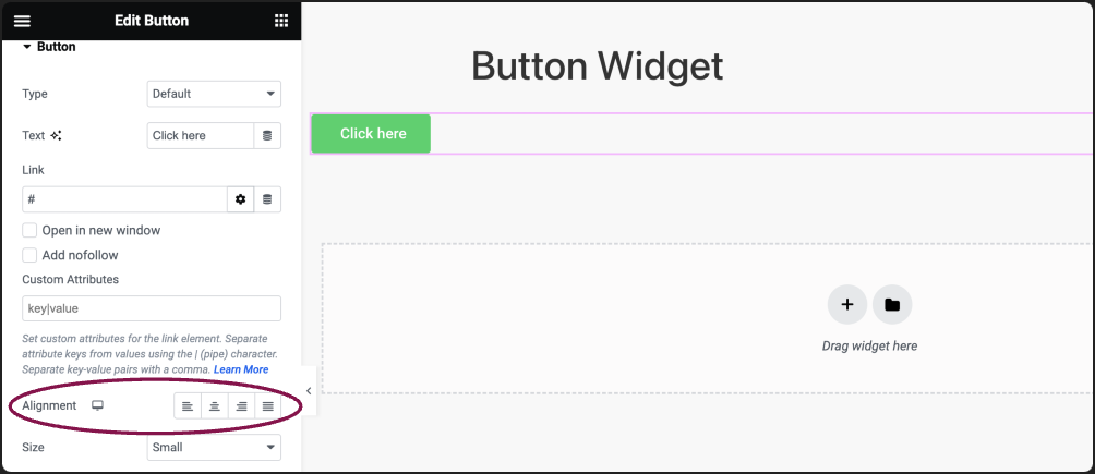 button libk alimgment Button Widget 10