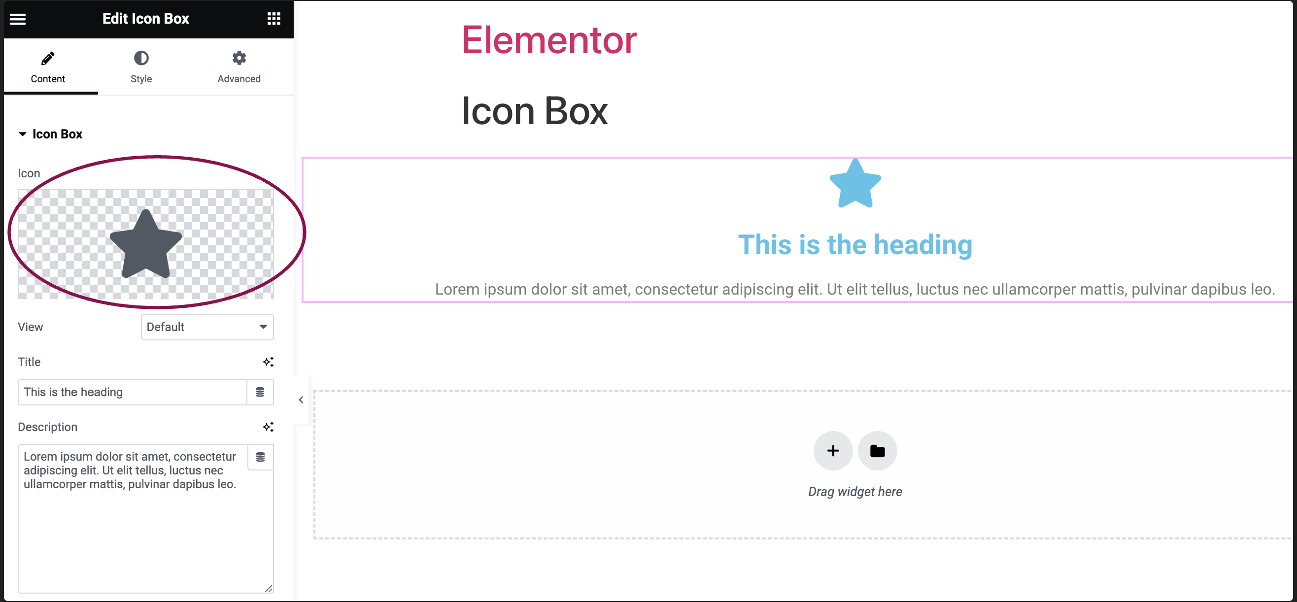change icon Icon Box widget 9