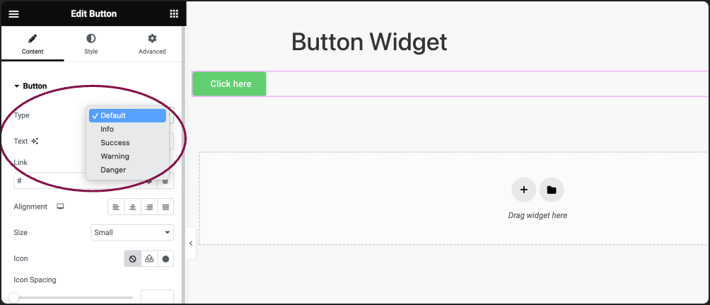 choose button type