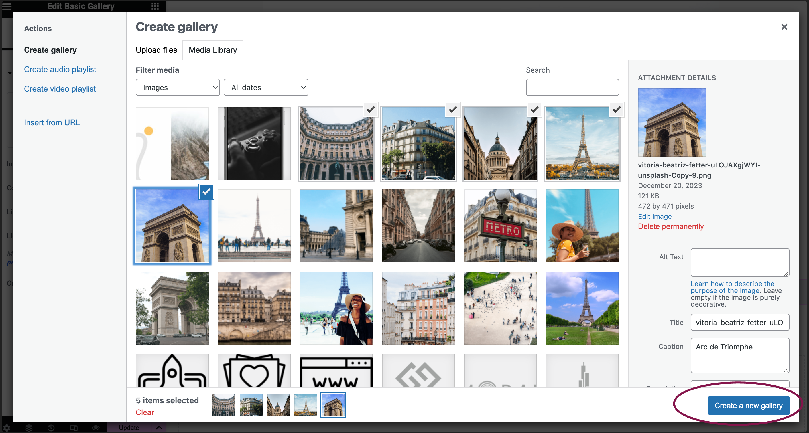 create a new gallery 1 Basic Gallery widget 81