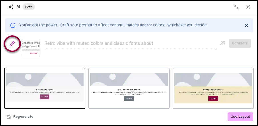 image 27 Use AI to create containers based on an existing page 61