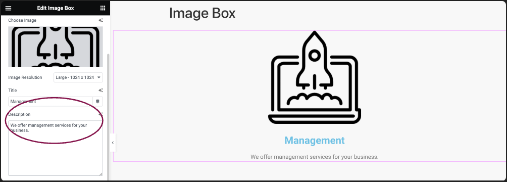 image description Image Box widget 175
