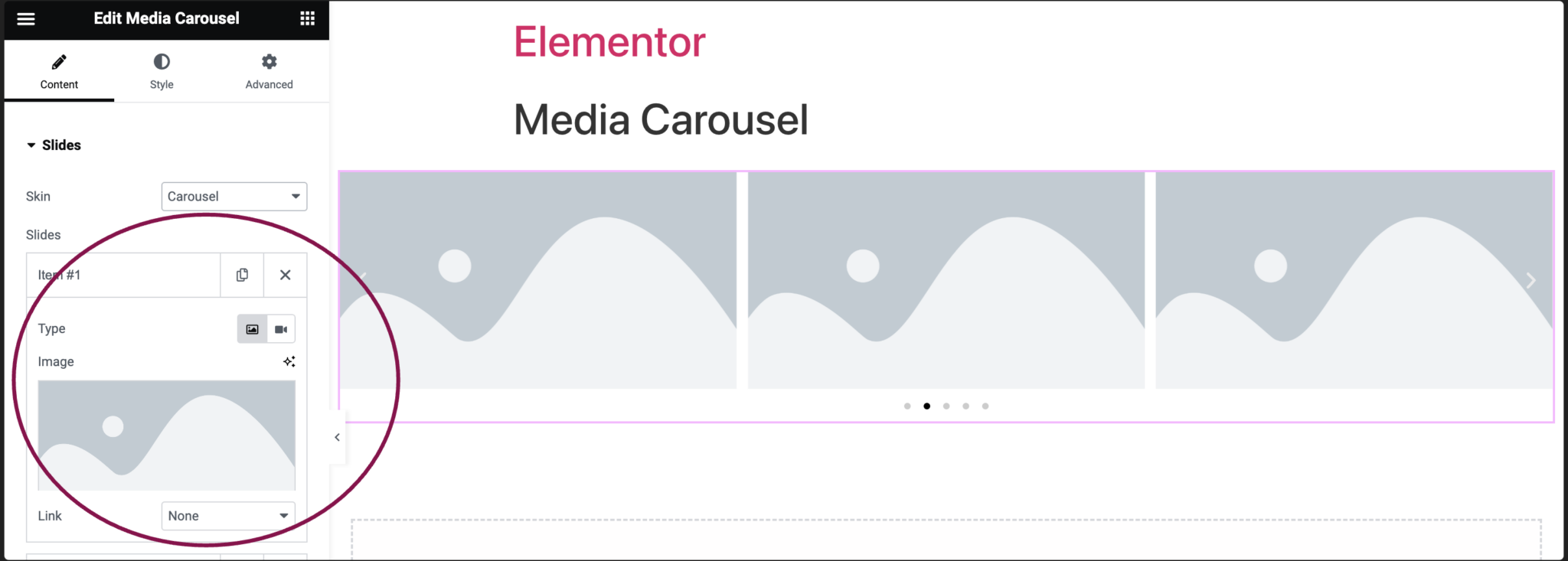 Media Carousel widget | Elementor