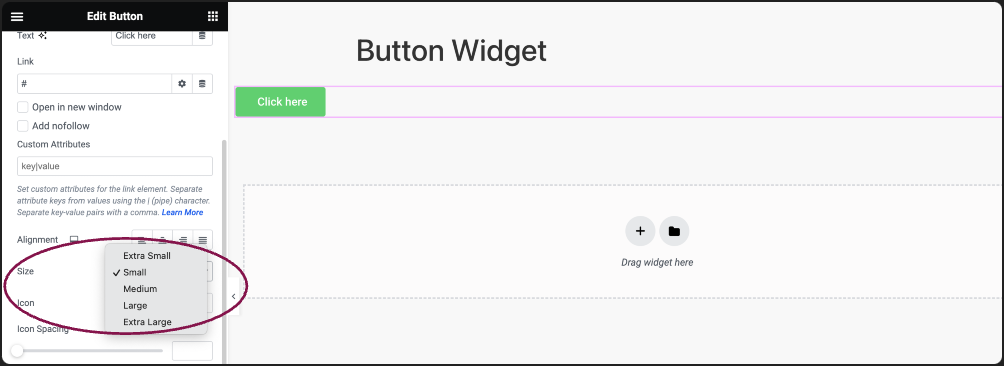 size Button Widget 12