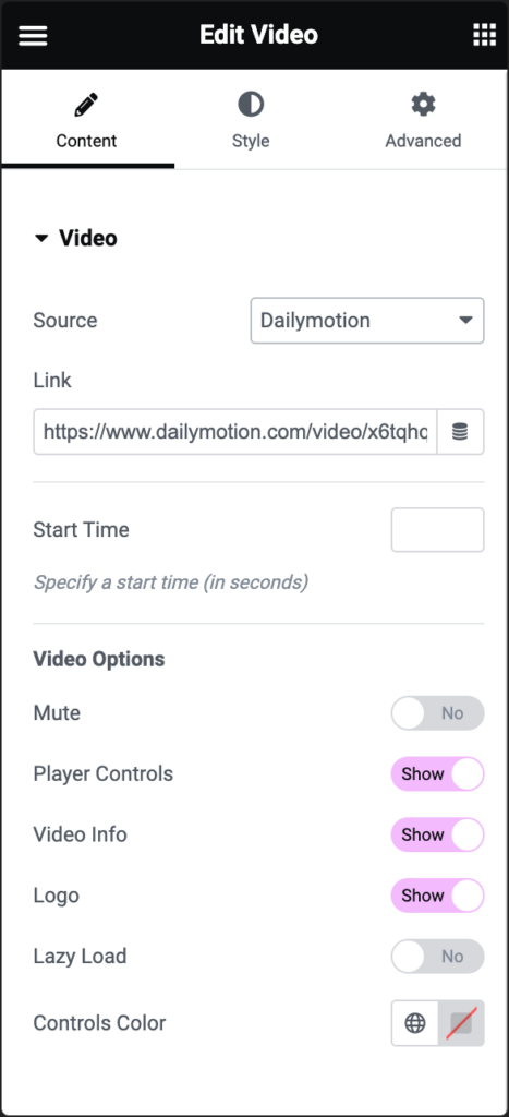 video source dailymotion 1 Video widget 17