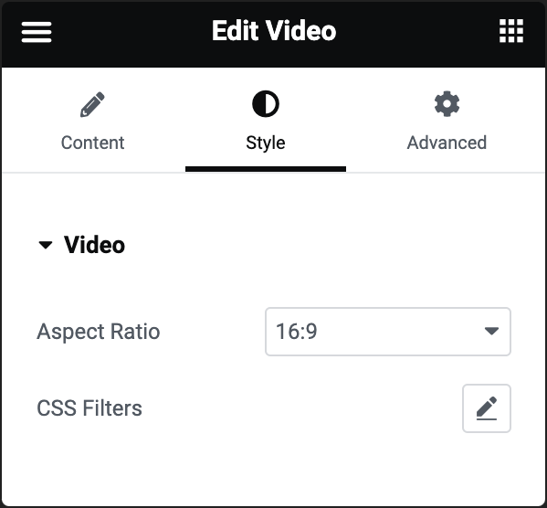 video styling options Video widget 25