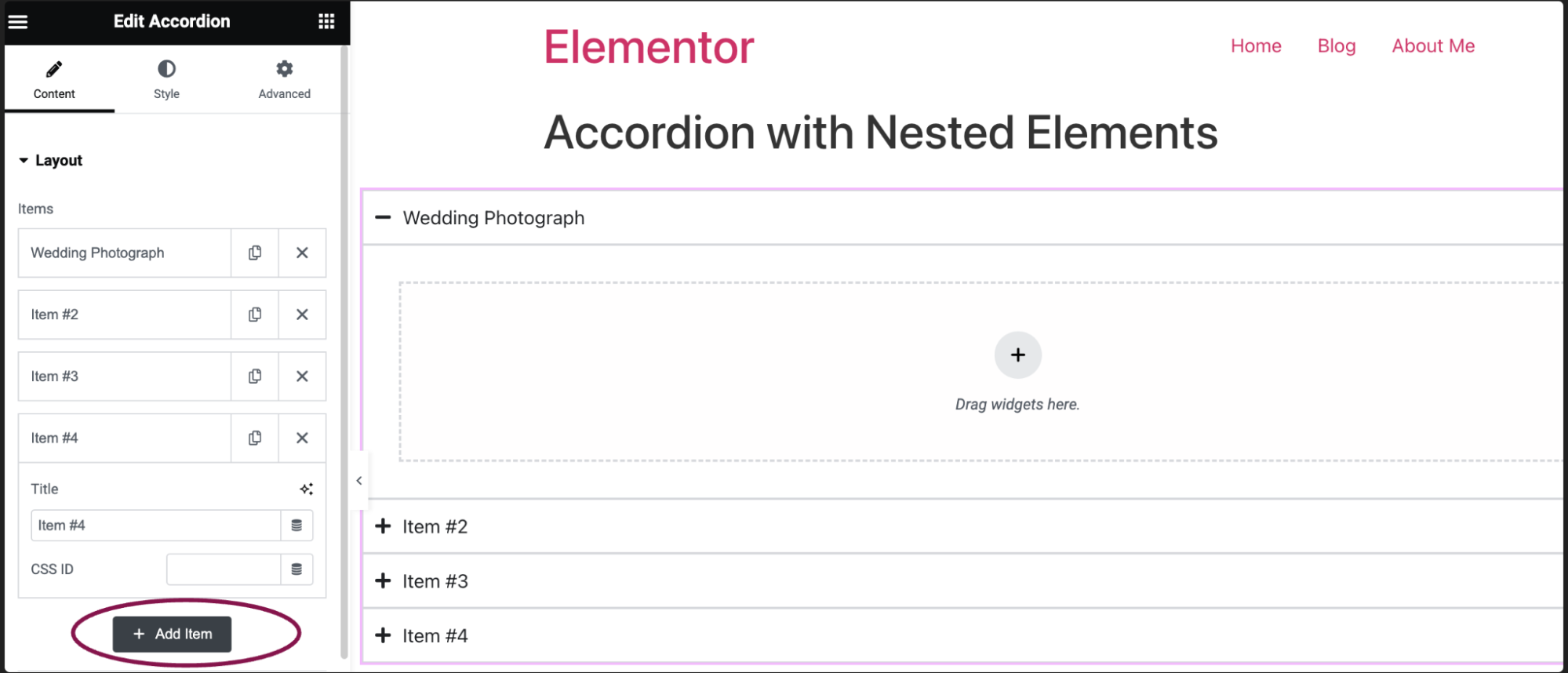 Accordion with nested elements 1