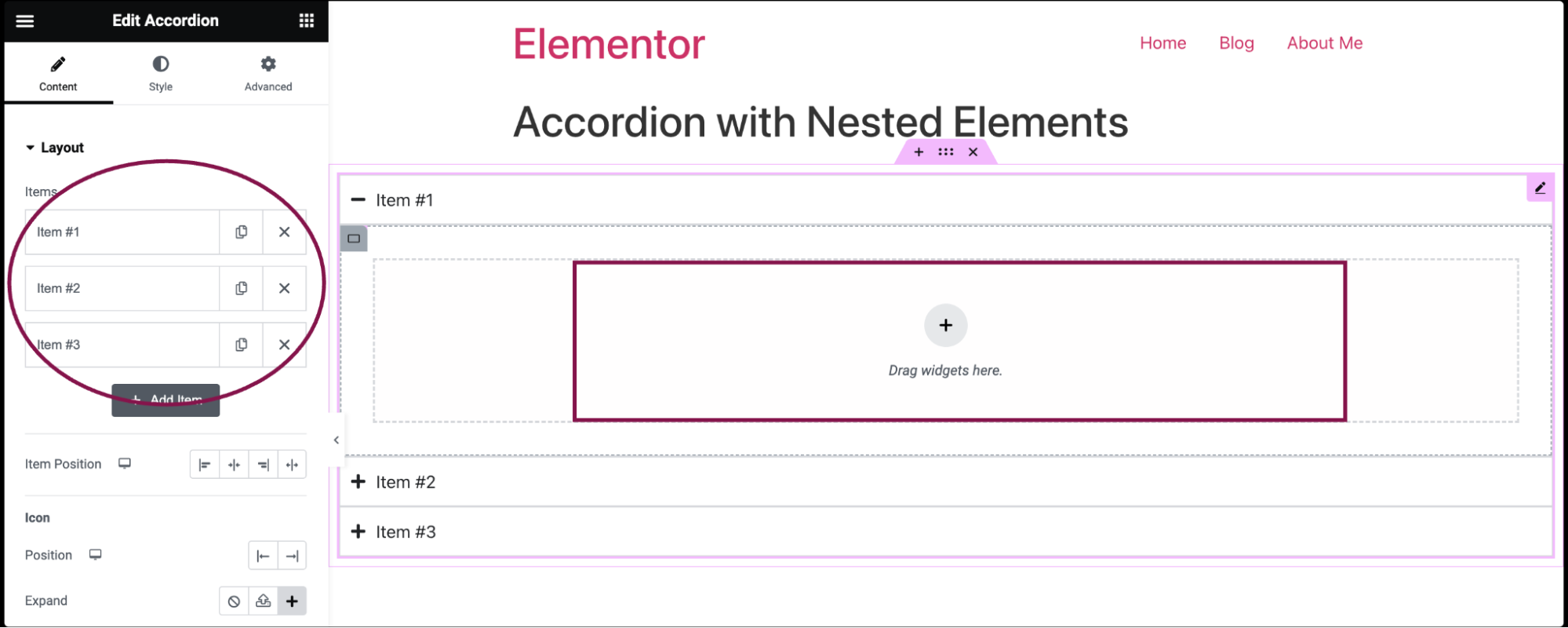 Accordion with nested elements 8