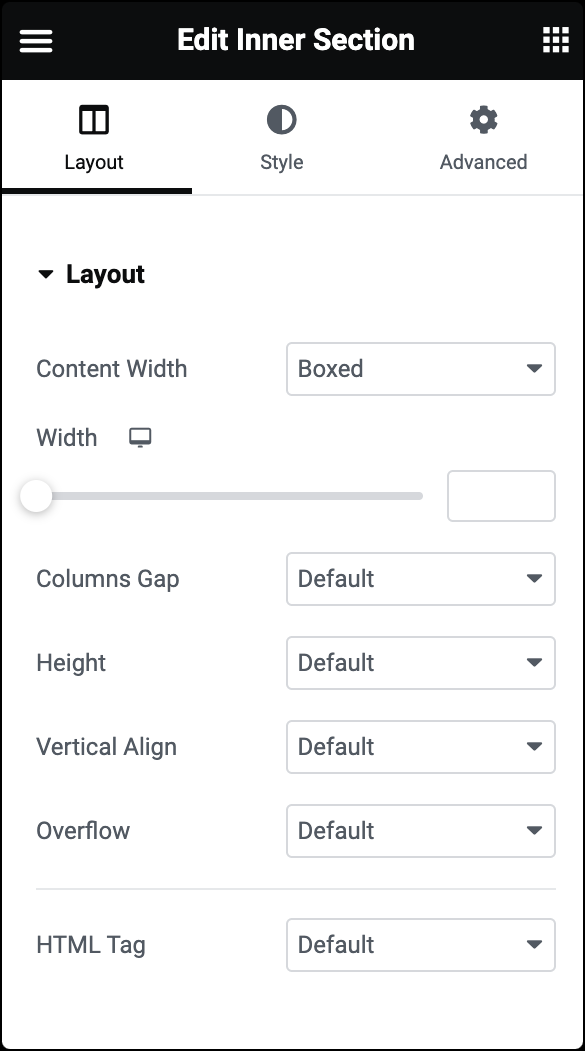 Inner Section Widget » Elementor