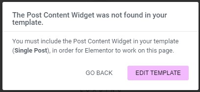Post Content Widget Not Found