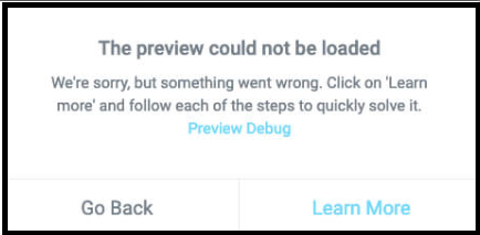 Preview Could Not Be Loaded Error 1