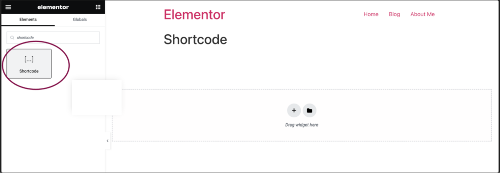 Screenshot Shortcode widget 4