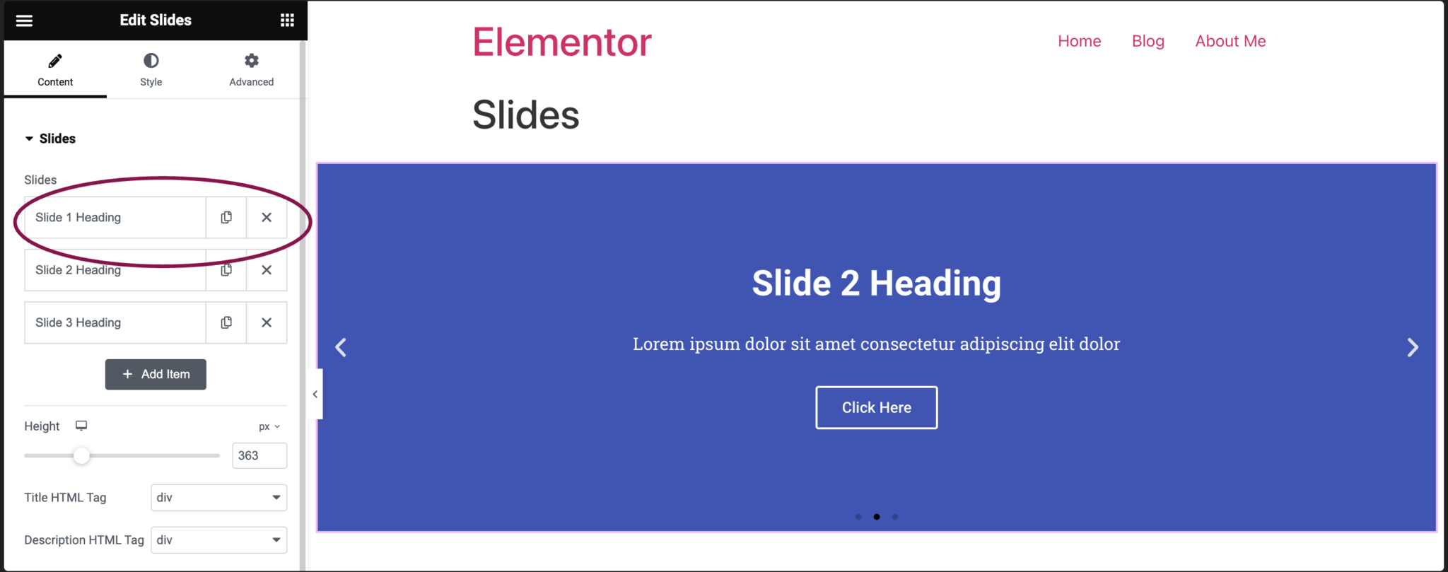 How To Use The Elementor Slides Widget » Elementor
