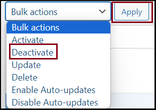 Activate & deactivate plugins 2
