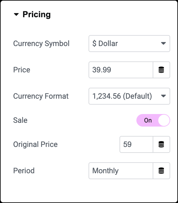 Price Table widget 12 Price Table widget 12