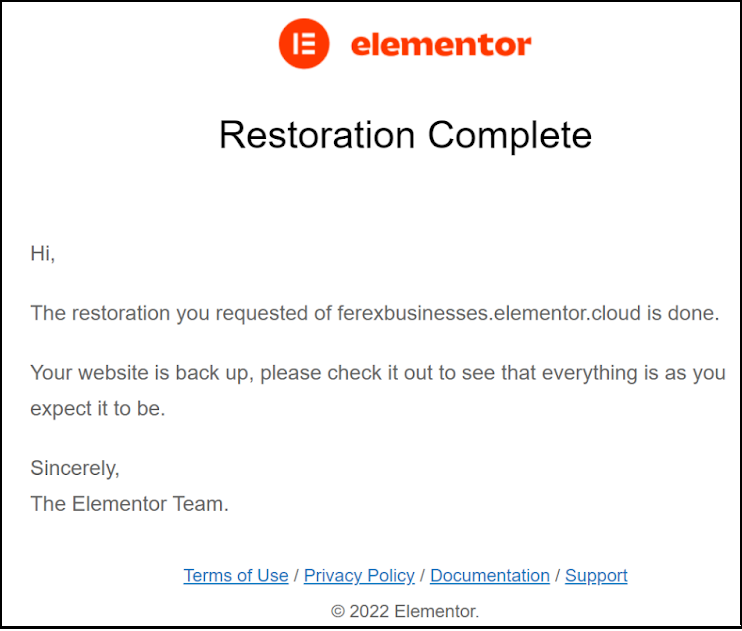 Restore a previous version of your website 1