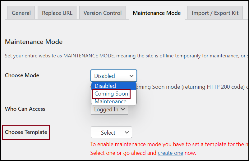 Set up a custom maintence mode page for your site 1
