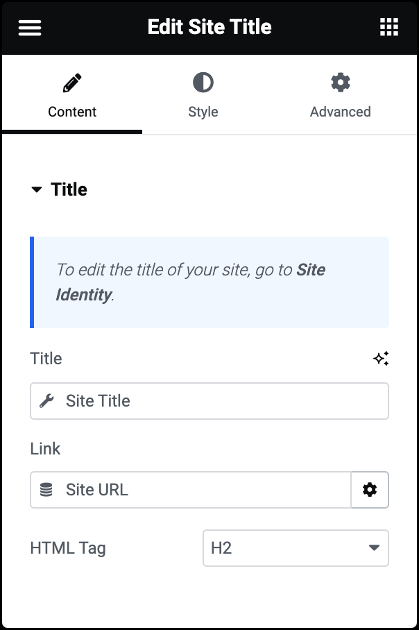 Site Title widget 5 Site Title widget 8