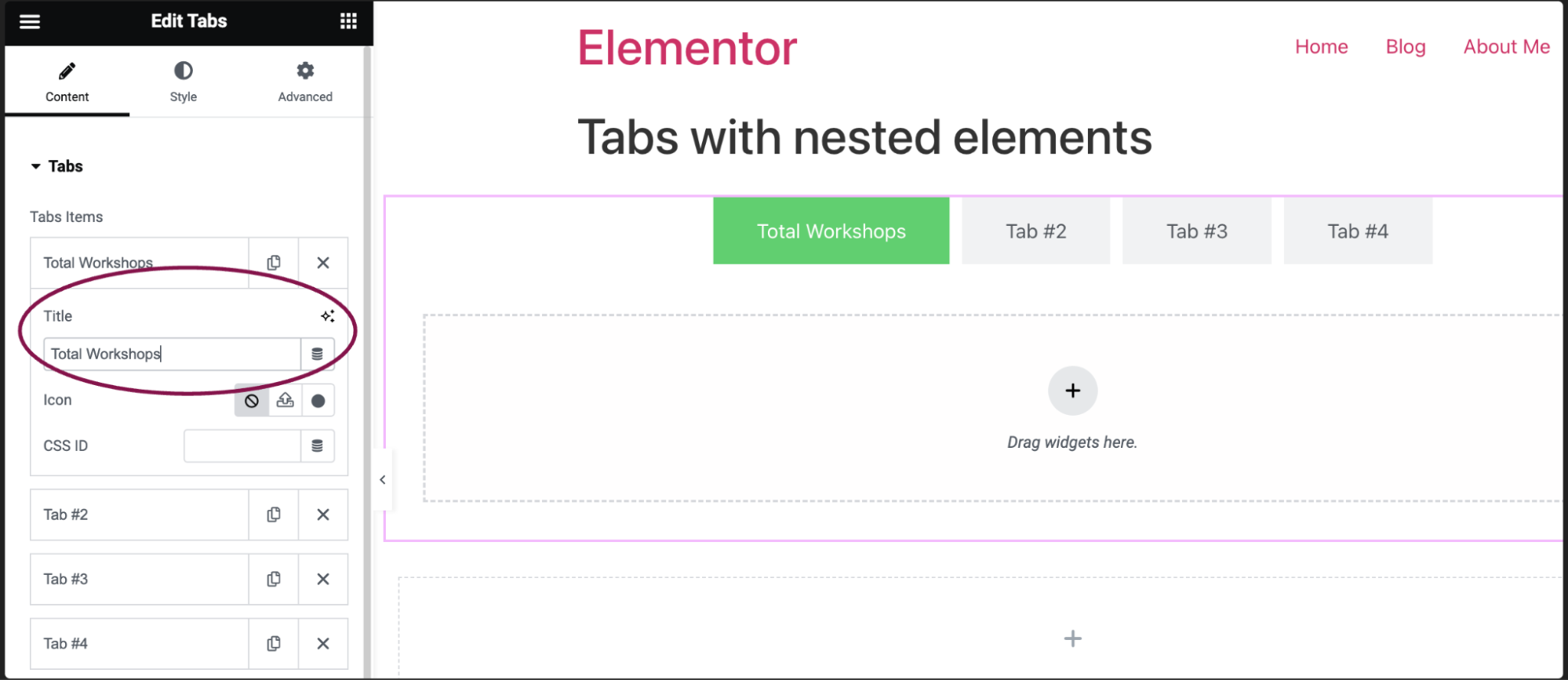 Tabs widget with nested containers 12