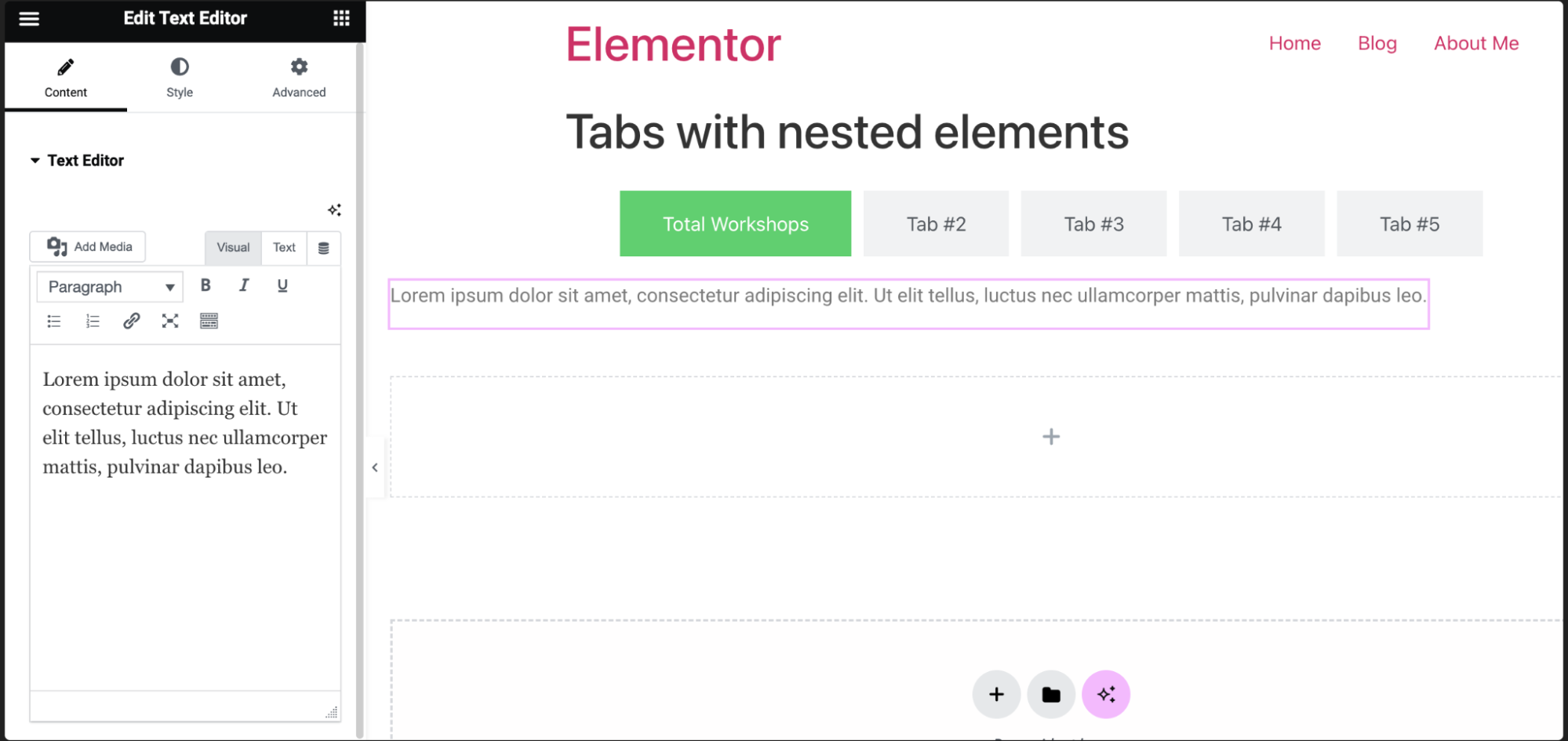 Tabs widget with nested containers 17