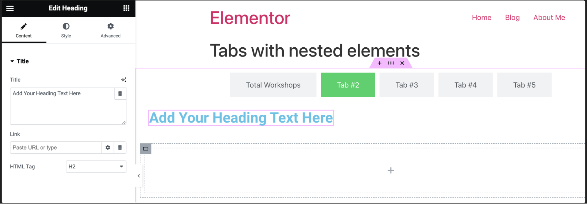 Tabs widget with nested containers 19